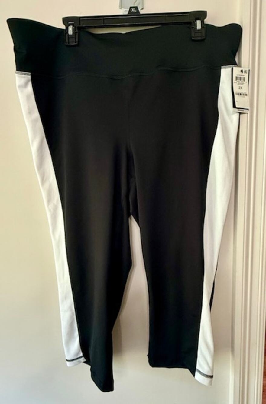 Ideology Cropped Black and White Leggings Women's 2X